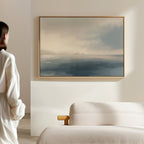Whispers of the Far Shore – blue coastal canvas wall art print by Aspire Prints