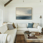 Whispers of the Far Shore – blue coastal canvas wall art print by Aspire Prints