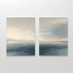 Whispers Across the Tide – Set of 2 Canvas Prints set of 2 – blue coastal canvas wall art by Aspire Prints