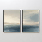 Whispers Across the Tide – Set of 2 Canvas Prints set of 2 – blue coastal canvas wall art by Aspire Prints