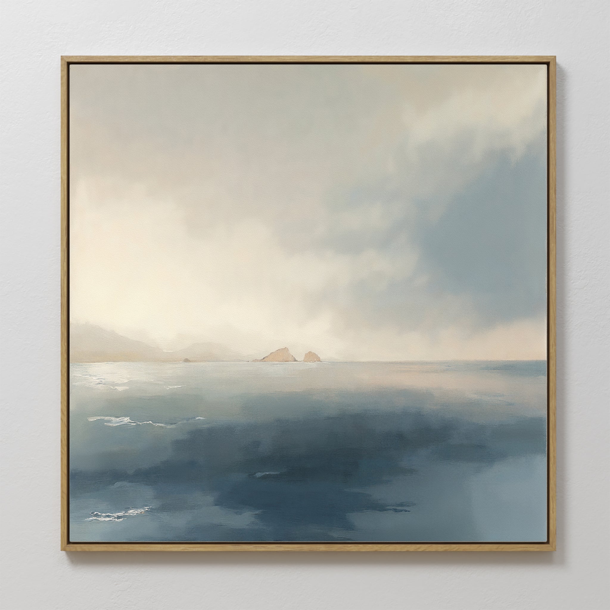 Whispers of the Far Shore Canvas Wall Art – blue coastal canvas wall art print by Aspire Prints