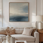 Whispers of the Far Shore Canvas Wall Art – blue coastal canvas wall art print by Aspire Prints