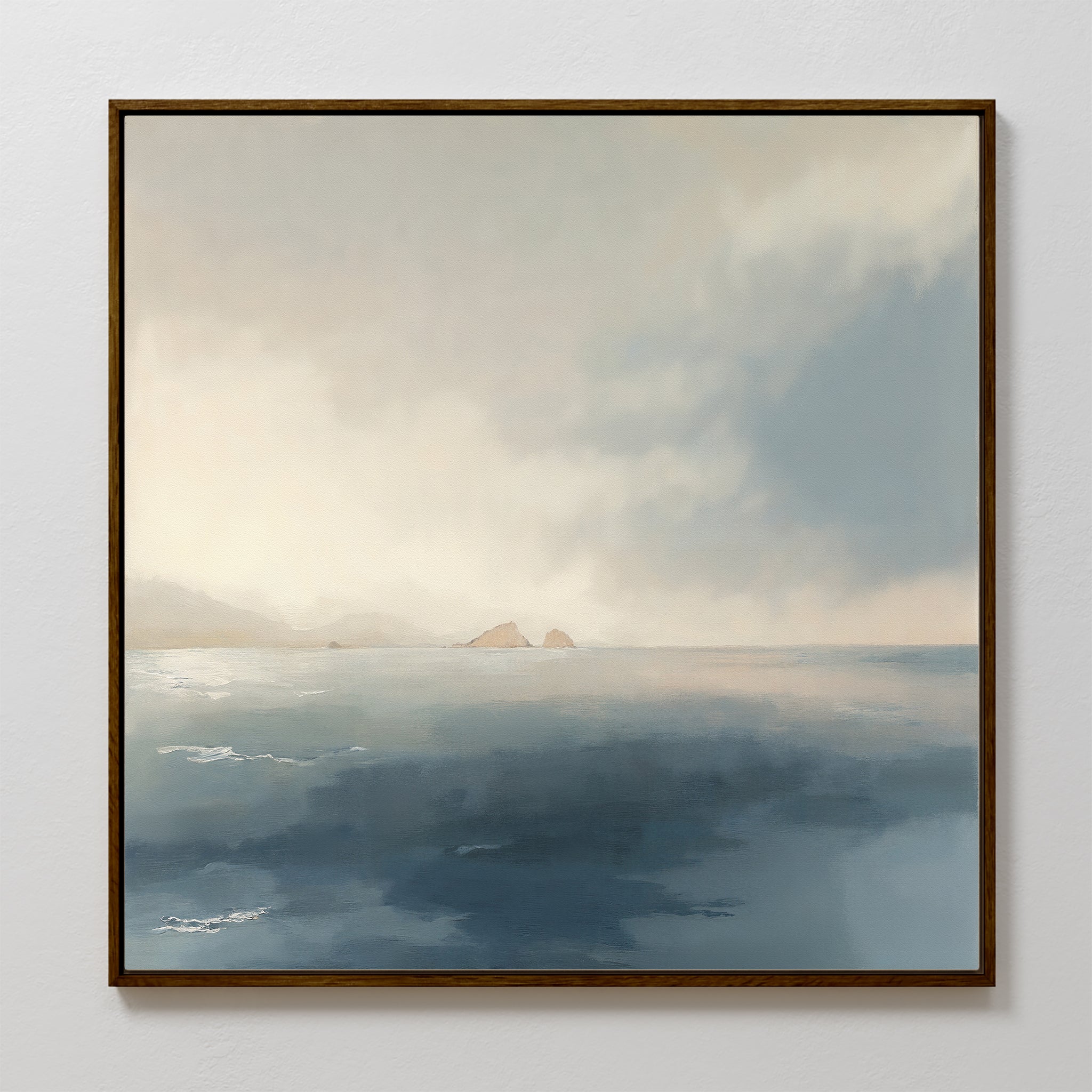 Whispers of the Far Shore Canvas Wall Art – blue coastal canvas wall art print by Aspire Prints