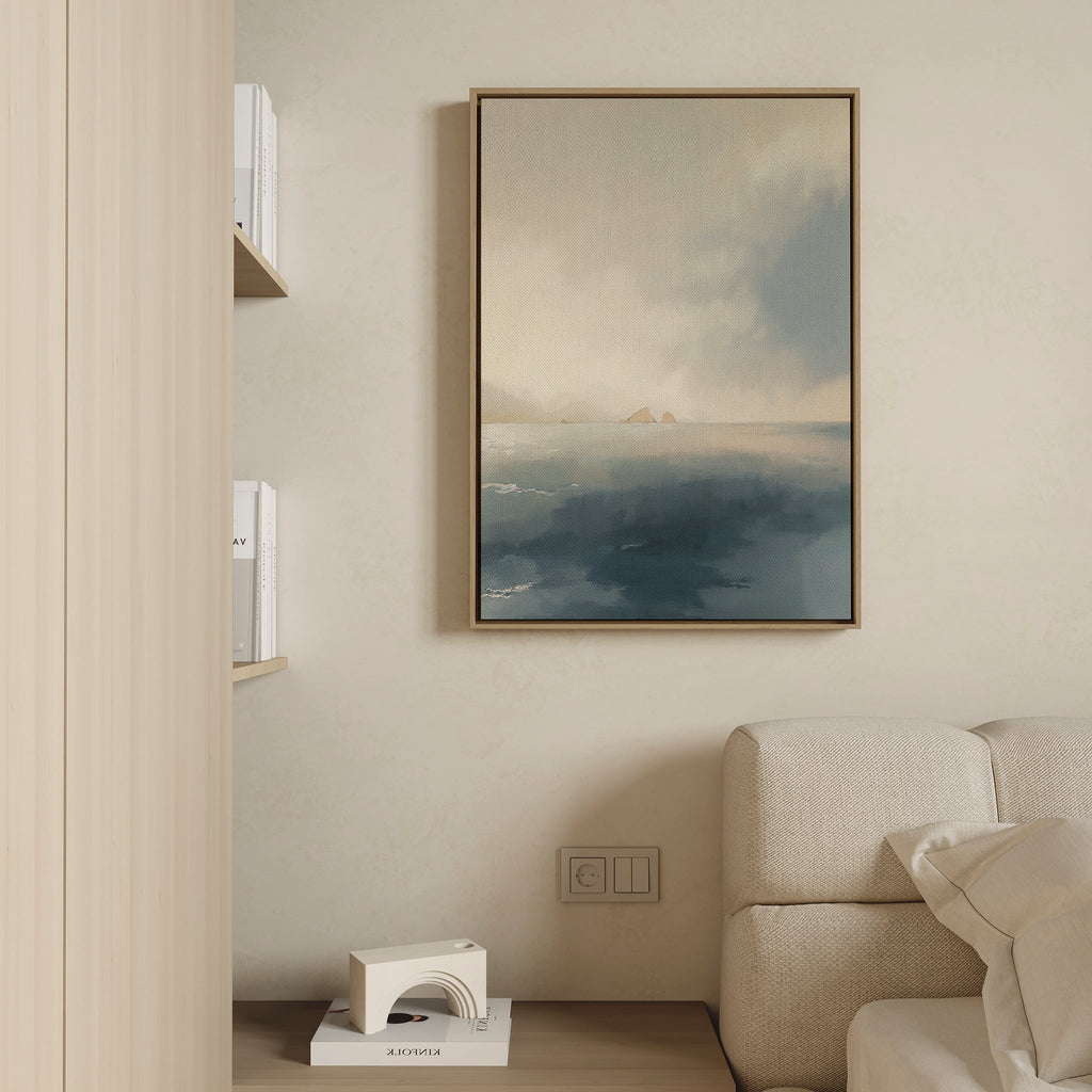 Whispers of the Horizon – blue coastal canvas wall art print by Aspire Prints