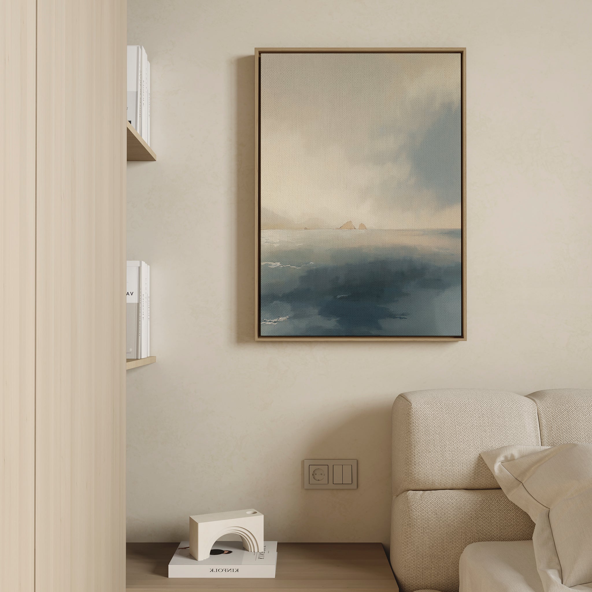 Whispers of the Horizon – blue coastal canvas wall art print by Aspire Prints