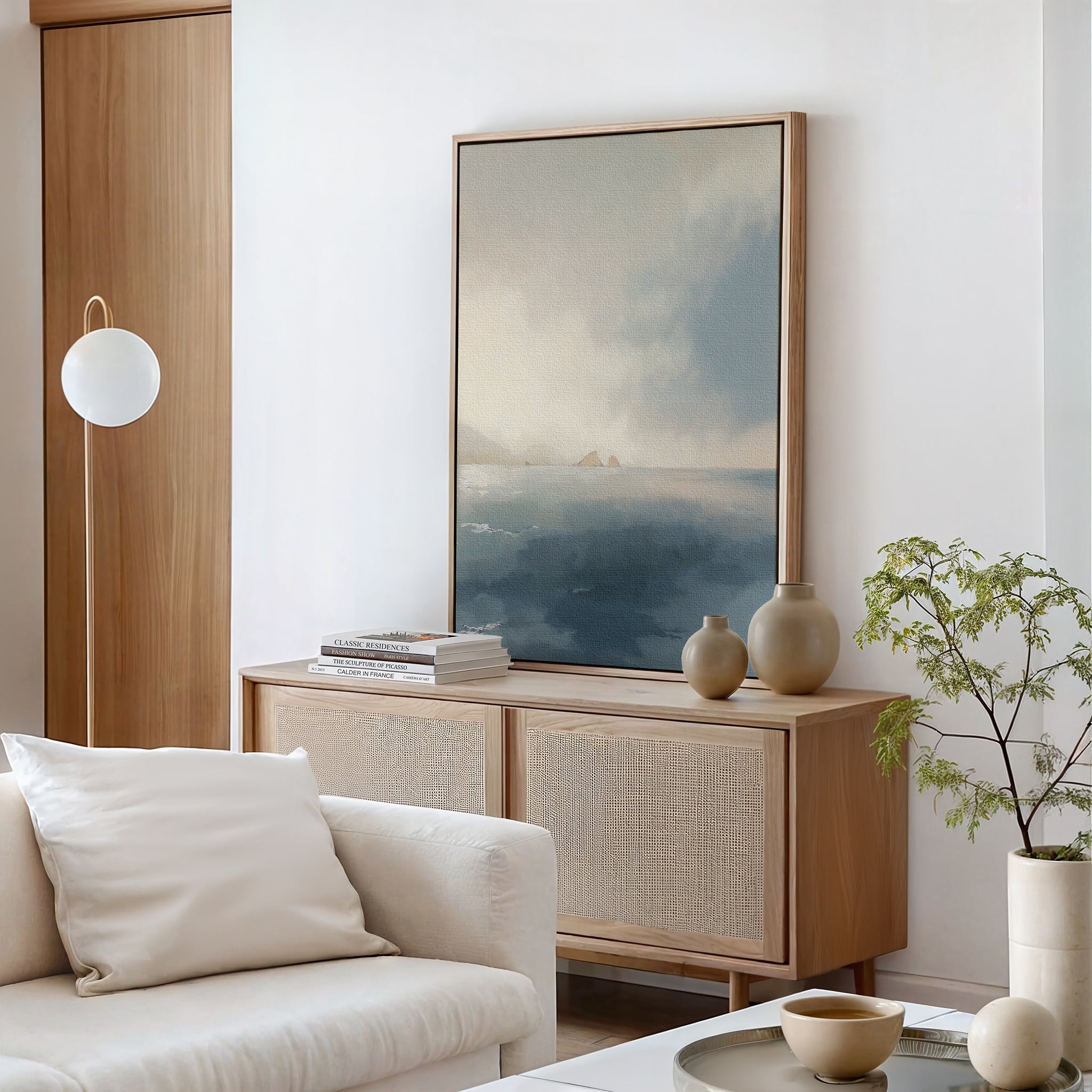 Whispers of the Horizon – blue coastal canvas wall art print by Aspire Prints
