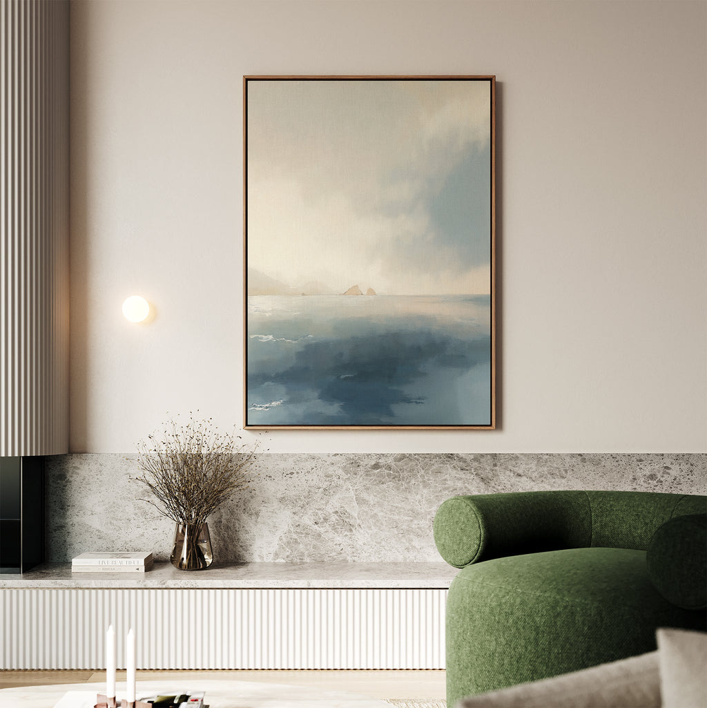 Whispers of the Horizon – blue coastal canvas wall art print by Aspire Prints