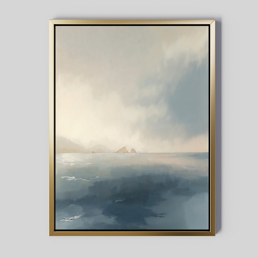 Whispers of the Horizon – blue coastal canvas wall art print by Aspire Prints