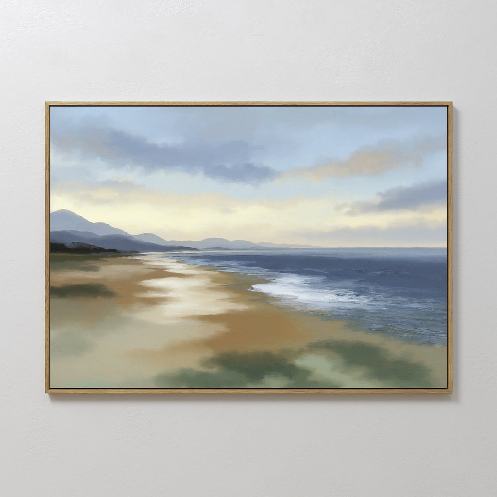 Where the Tide Forgets – blue vintage canvas wall art print by Aspire Prints