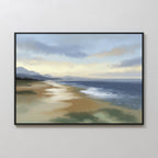 Where the Tide Forgets – blue vintage canvas wall art print by Aspire Prints