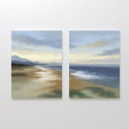 Where the Tides Whisper – Set of 2 Canvas Prints set of 2 – blue vintage canvas wall art by Aspire Prints