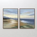 Where the Tides Whisper – Set of 2 Canvas Prints set of 2 – blue vintage canvas wall art by Aspire Prints