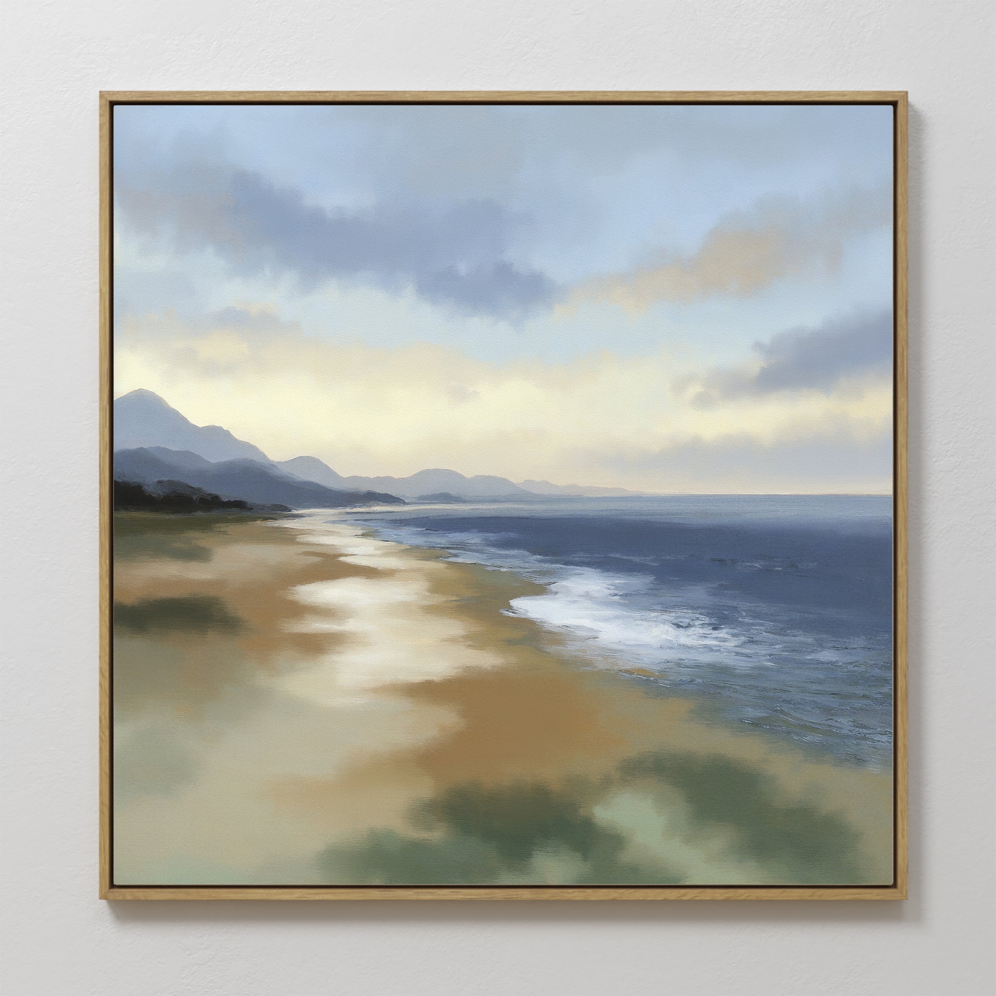 Where the Tide Forgets – blue vintage canvas wall art print by Aspire Prints