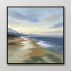 Where the Tide Forgets – blue vintage canvas wall art print by Aspire Prints