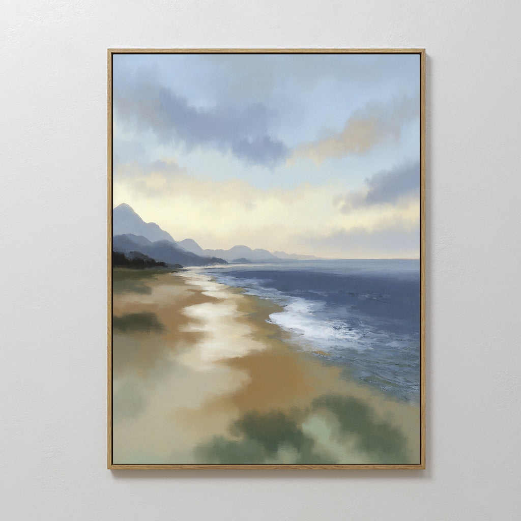 Whispers of the Tideline – blue vintage canvas wall art print by Aspire Prints