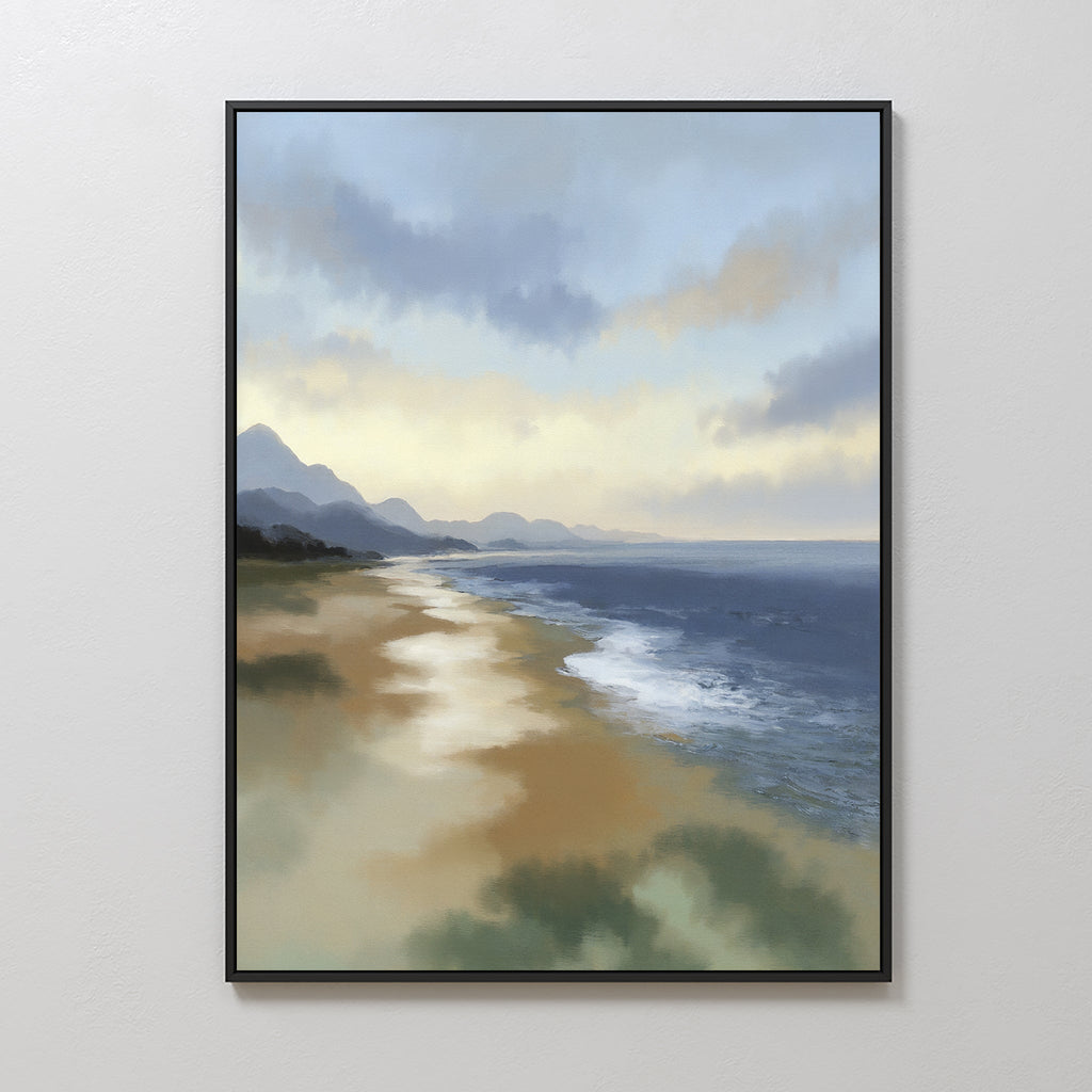 Whispers of the Tideline – blue vintage canvas wall art print by Aspire Prints