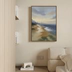 Whispers of the Tideline – blue vintage canvas wall art print by Aspire Prints