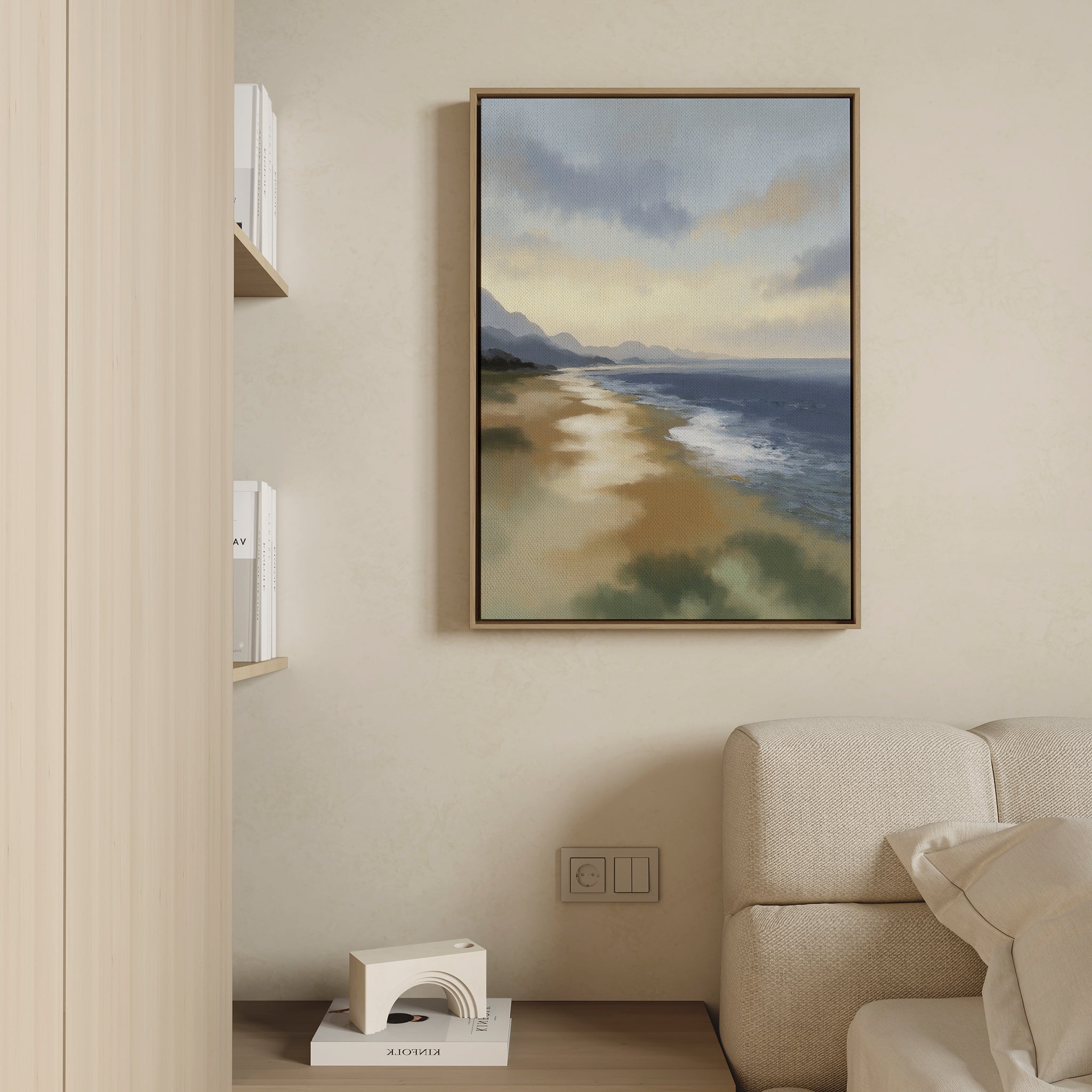 Whispers of the Tideline – blue vintage canvas wall art print by Aspire Prints