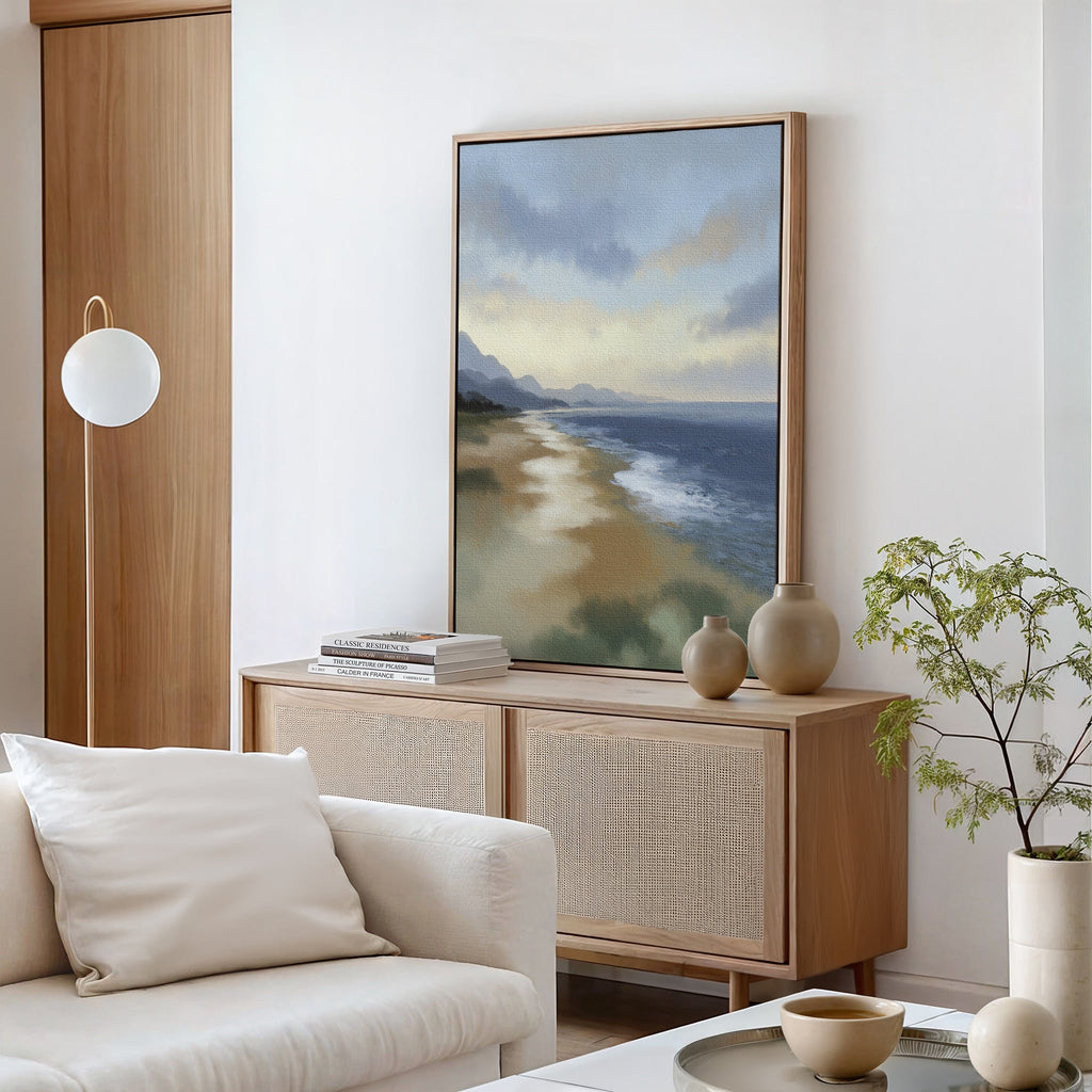 Whispers of the Tideline – blue vintage canvas wall art print by Aspire Prints