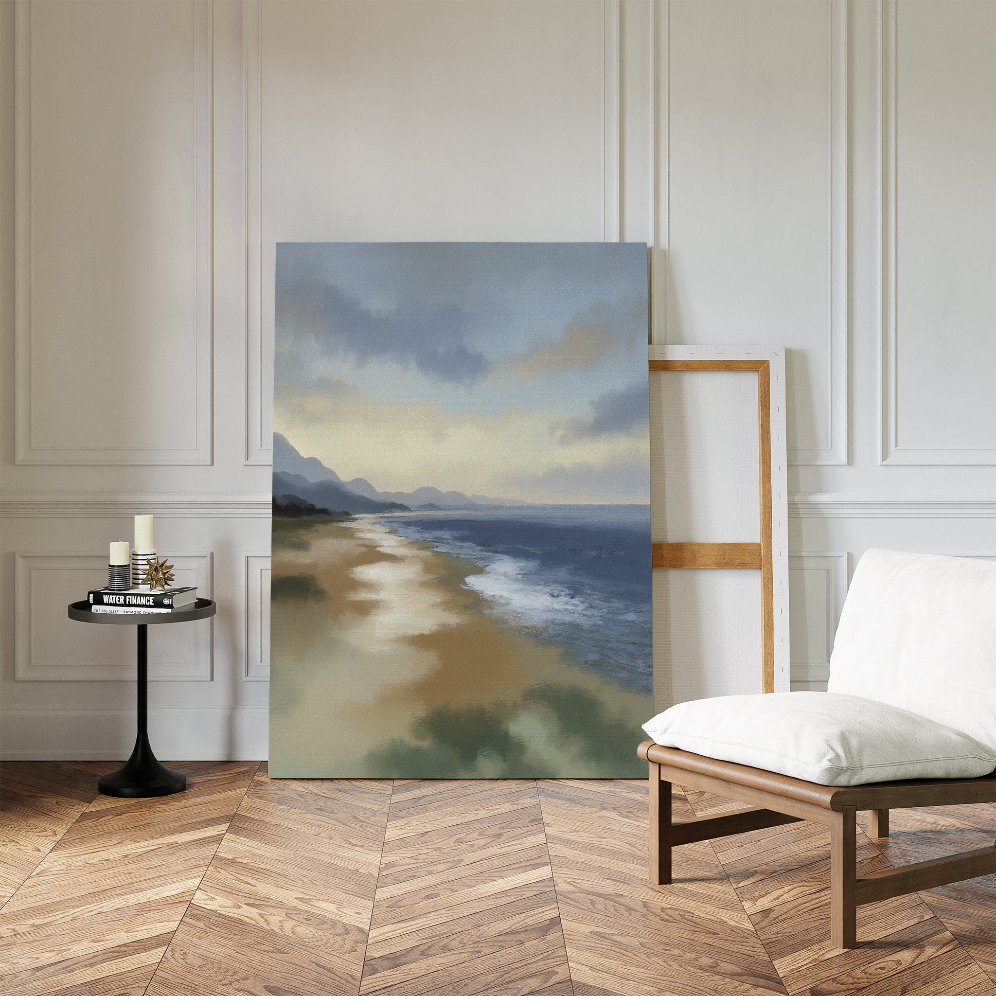 Whispers of the Tideline – blue vintage canvas wall art print by Aspire Prints