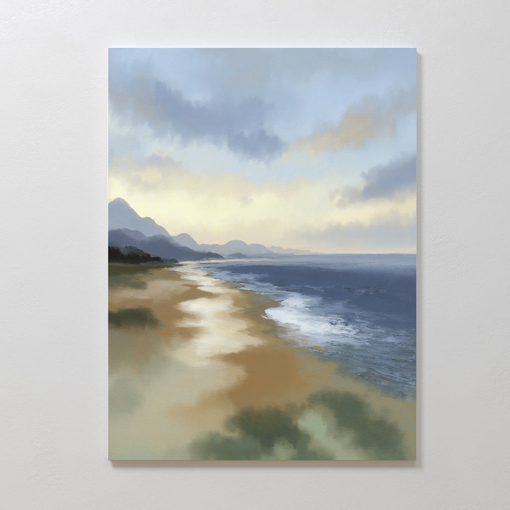 Whispers of the Tideline – blue vintage canvas wall art print by Aspire Prints