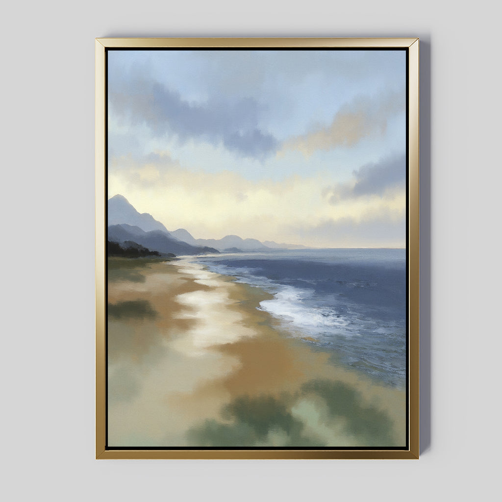 Whispers of the Tideline – blue vintage canvas wall art print by Aspire Prints