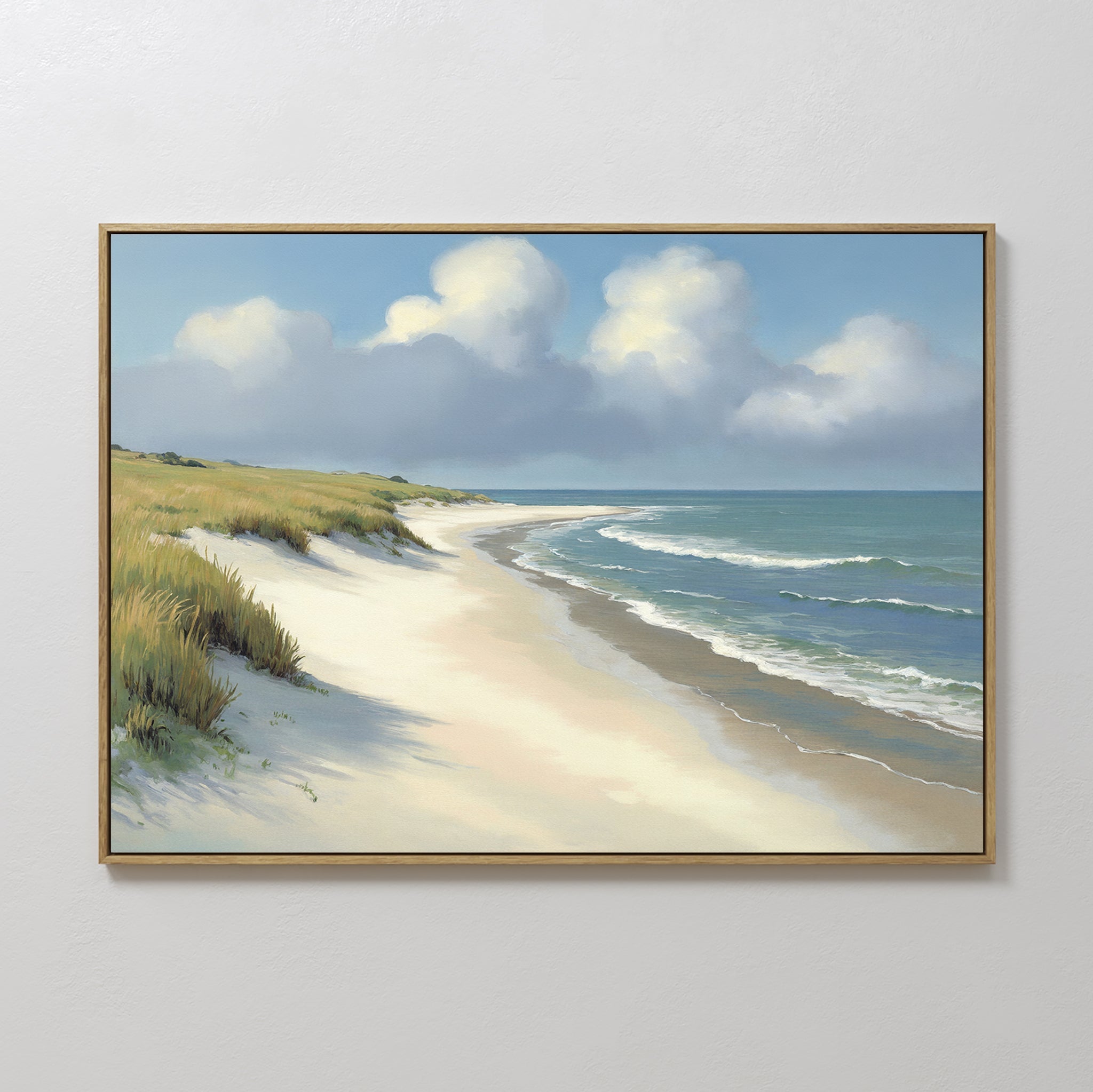 Where the Dunes Sigh – green vintage canvas wall art print by Aspire Prints