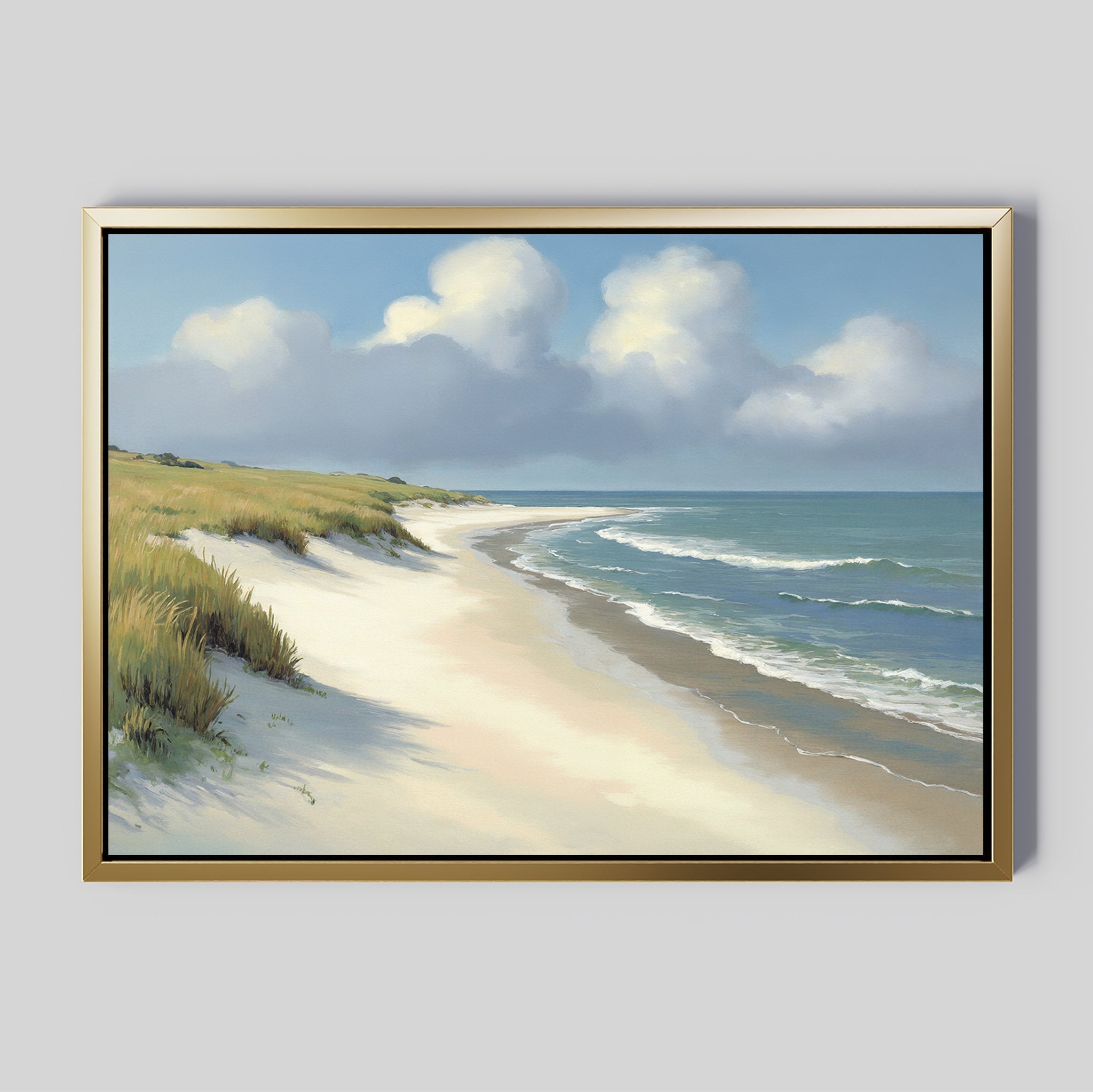 Where the Dunes Sigh – green vintage canvas wall art print by Aspire Prints