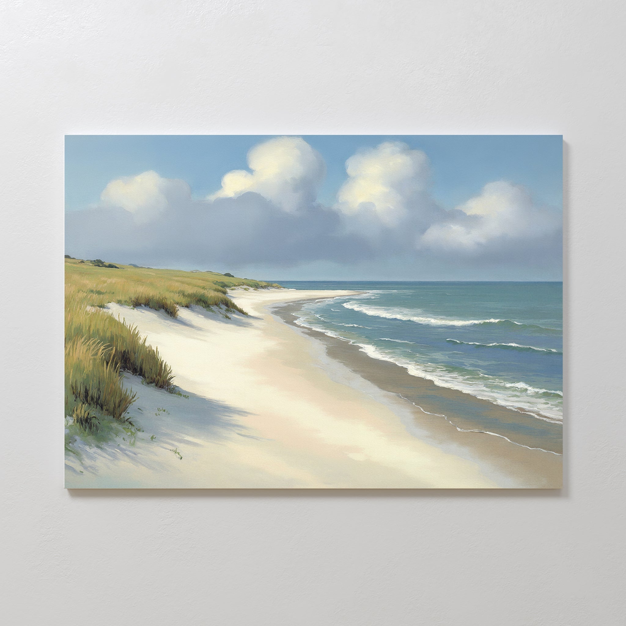 Where the Dunes Sigh – green vintage canvas wall art print by Aspire Prints