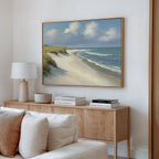 Where the Dunes Sigh – green vintage canvas wall art print by Aspire Prints