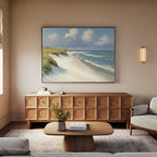 Where the Dunes Sigh – green vintage canvas wall art print by Aspire Prints
