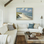 Where the Dunes Sigh – green vintage canvas wall art print by Aspire Prints