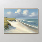 Where the Dunes Sigh – green vintage canvas wall art print by Aspire Prints