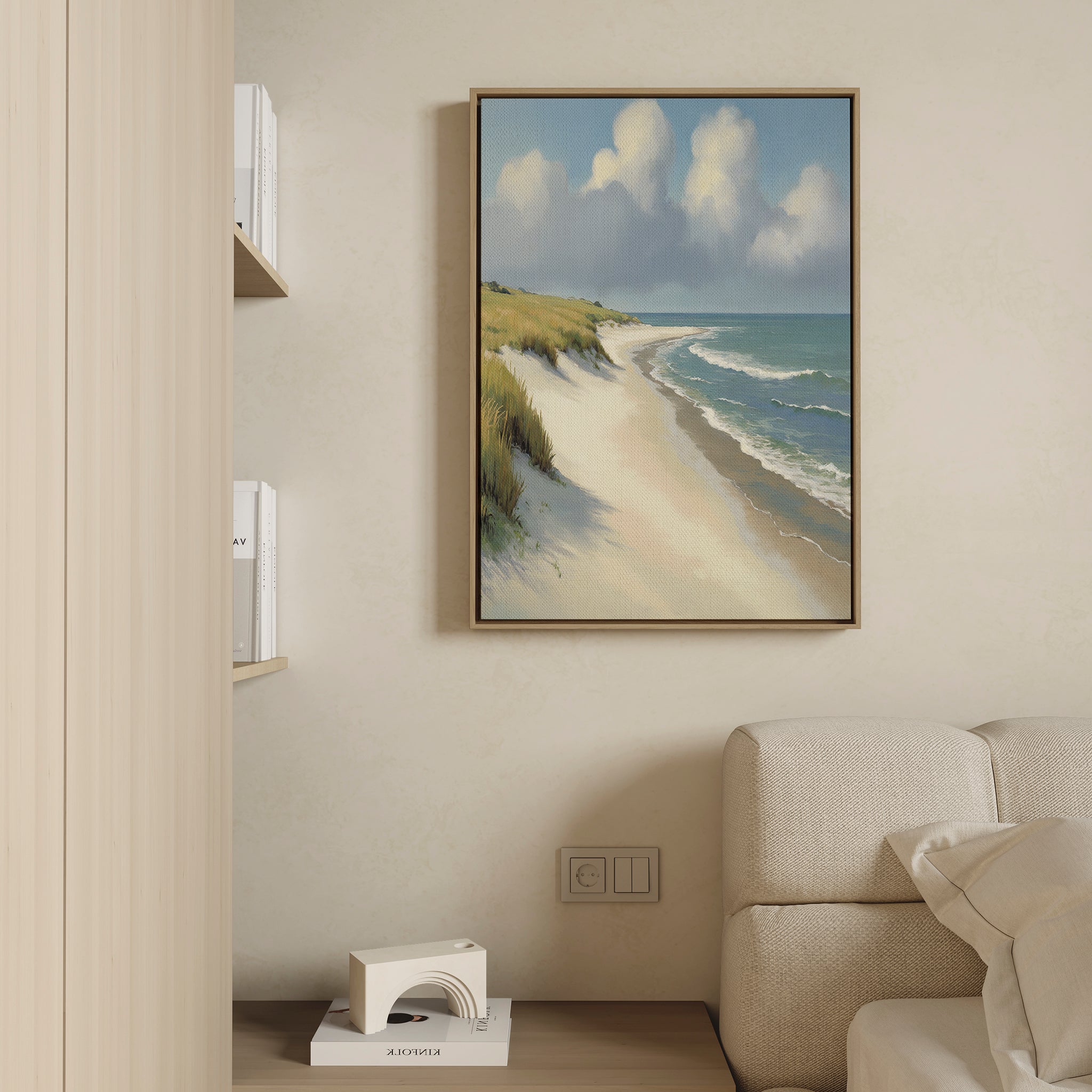 Where the Dunes Exhale – green vintage canvas wall art print by Aspire Prints