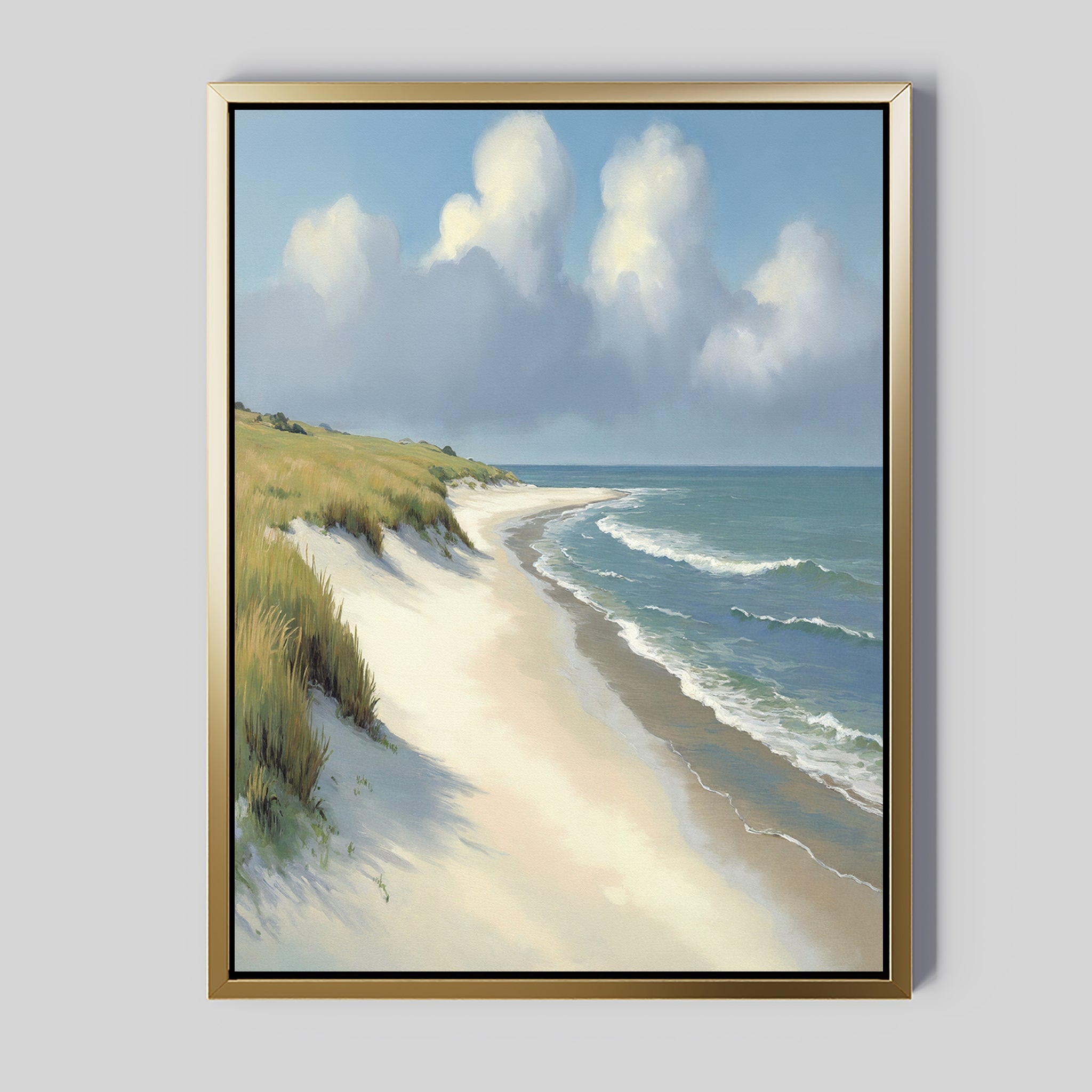 Where the Dunes Exhale – green vintage canvas wall art print by Aspire Prints