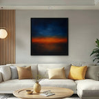 Ember Twilight Canvas Art - Square – Black Floating Frame in room setting