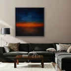 Ember Twilight Canvas Art - Square – Silver Floating Frame in room setting