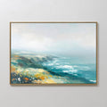 Where the Sea Meets Fire – blue landscape canvas wall art print by Aspire Prints