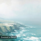 Where Cliffs Meet the Tide – blue landscape canvas wall art print by Aspire Prints