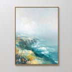 Where the Sea Meets Fire – blue landscape canvas wall art print by Aspire Prints