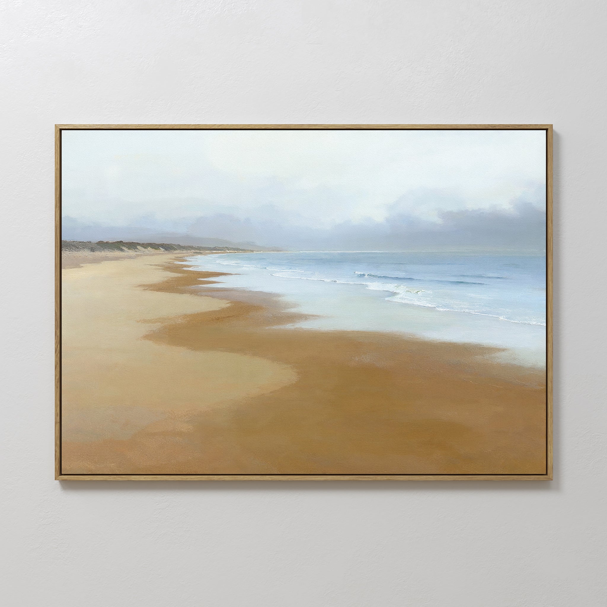 Where the Tide Forgets – blue coastal canvas wall art print by Aspire Prints