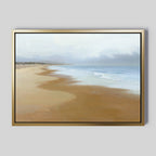 Where the Tide Forgets – blue coastal canvas wall art print by Aspire Prints