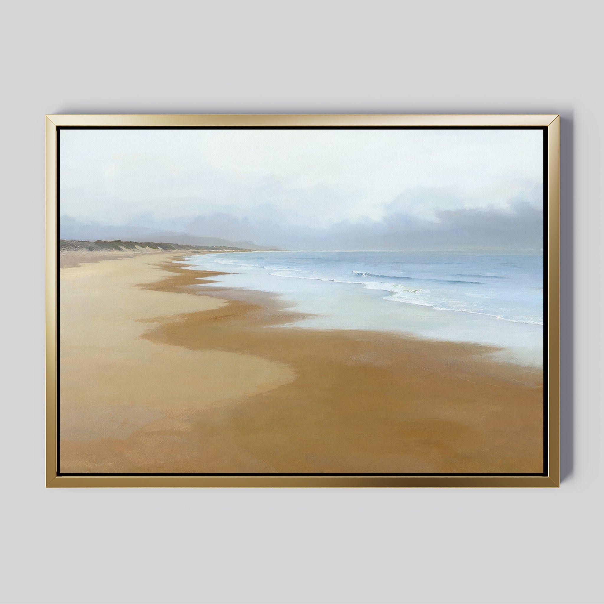 Where the Tide Forgets – blue coastal canvas wall art print by Aspire Prints