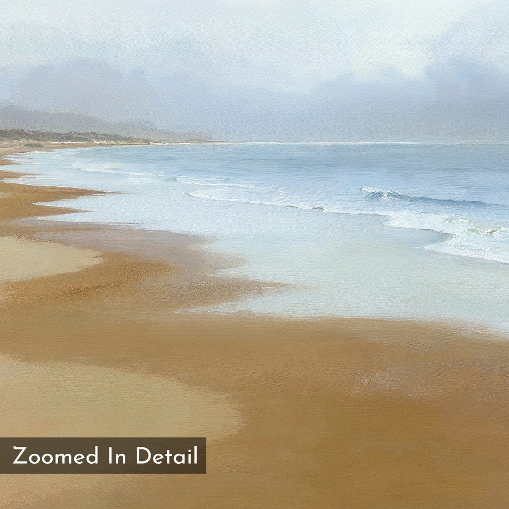 Where the Tide Forgets – blue coastal canvas wall art print by Aspire Prints
