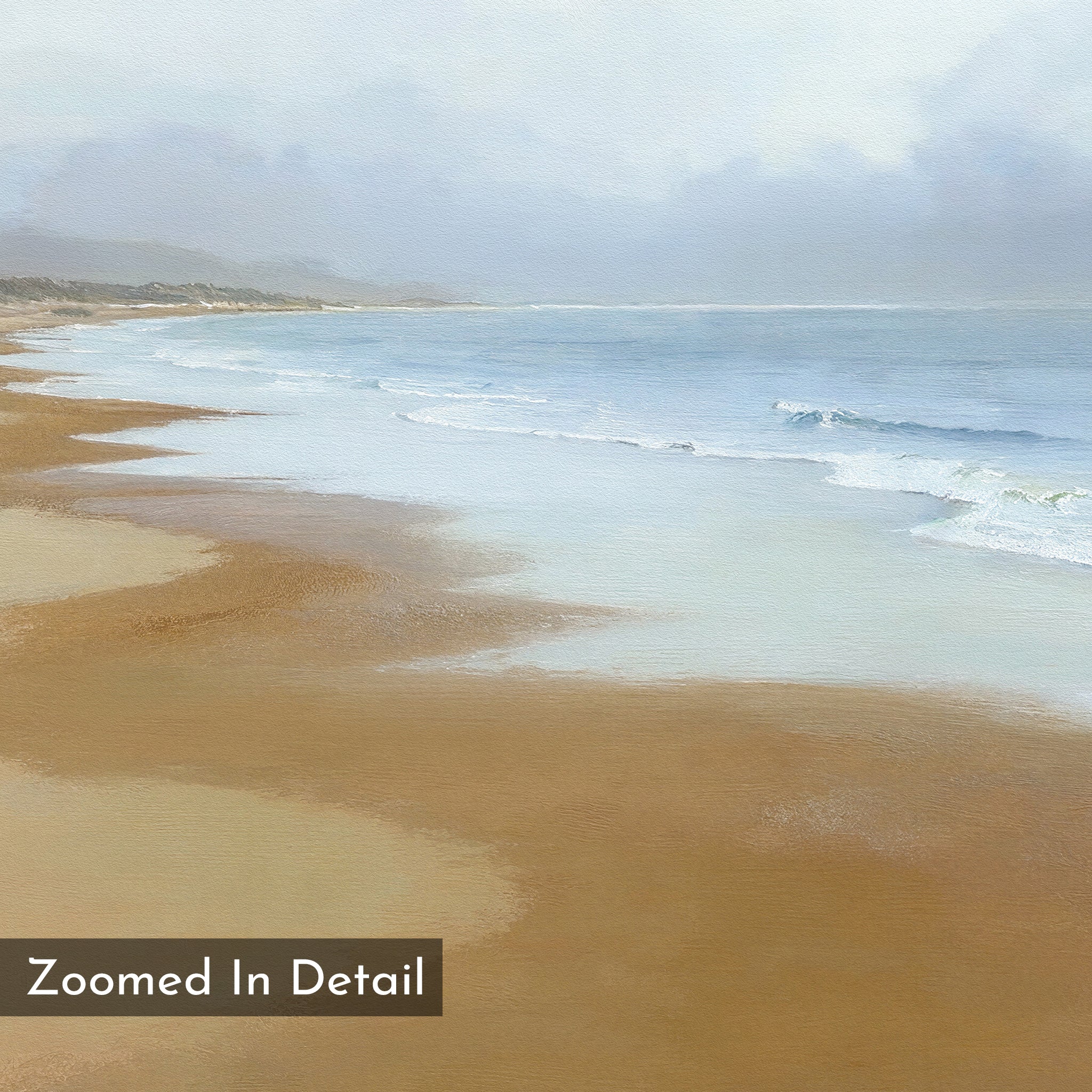 Where the Tide Forgets – blue coastal canvas wall art print by Aspire Prints
