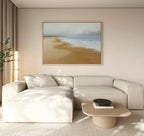 Where the Tide Forgets – blue coastal canvas wall art print by Aspire Prints