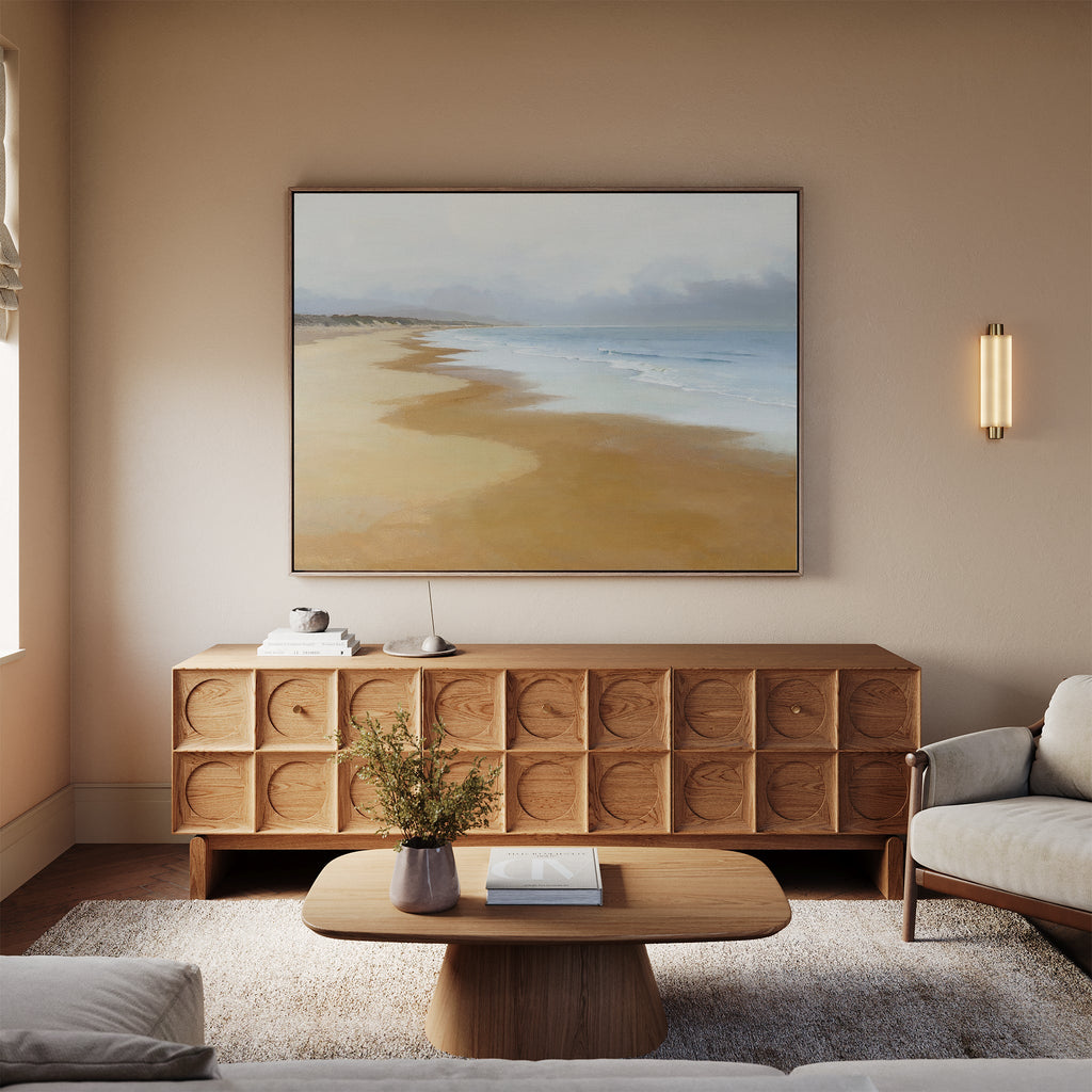 Where the Tide Forgets – blue coastal canvas wall art print by Aspire Prints