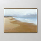 Where the Tide Forgets – blue coastal canvas wall art print by Aspire Prints