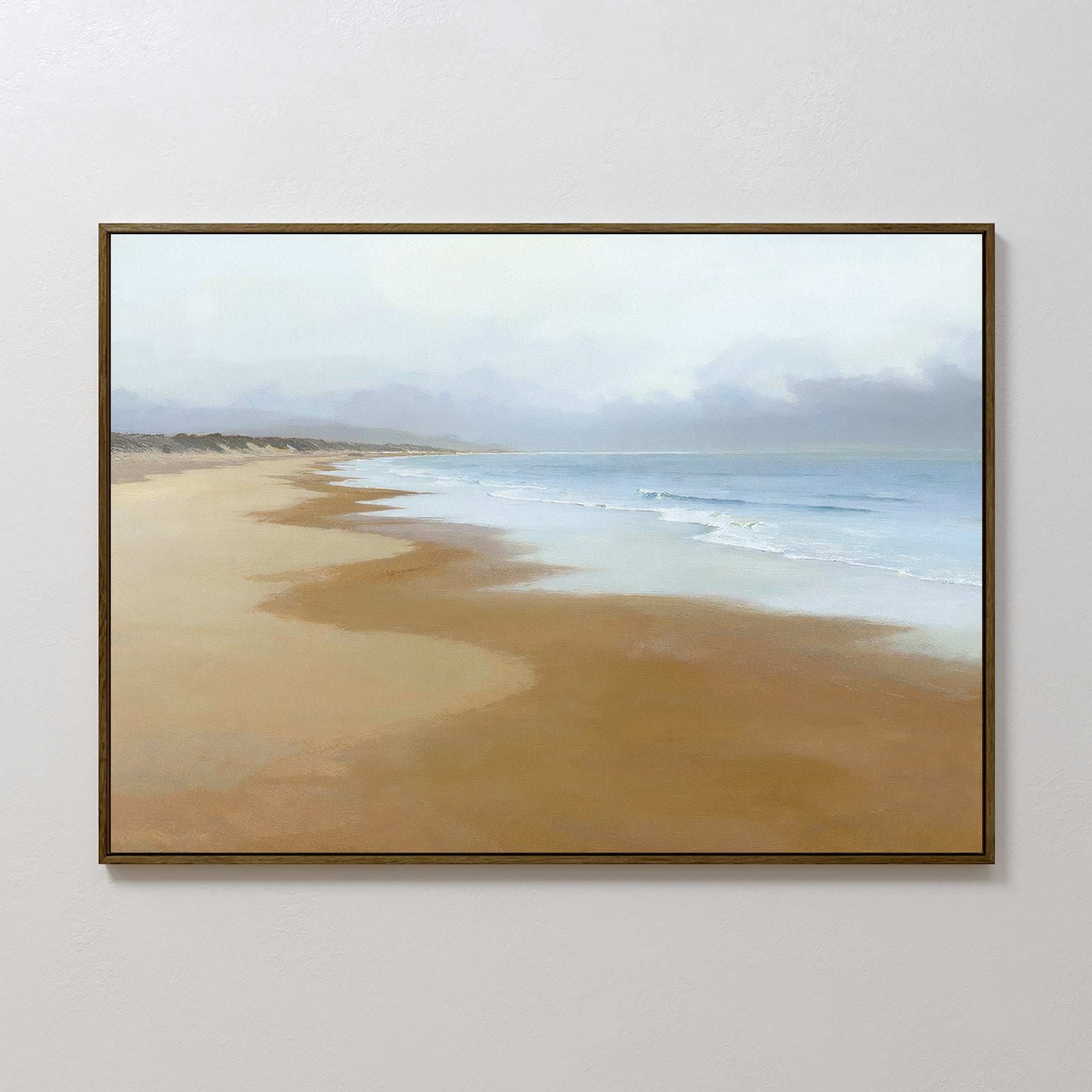 Where the Tide Forgets – blue coastal canvas wall art print by Aspire Prints