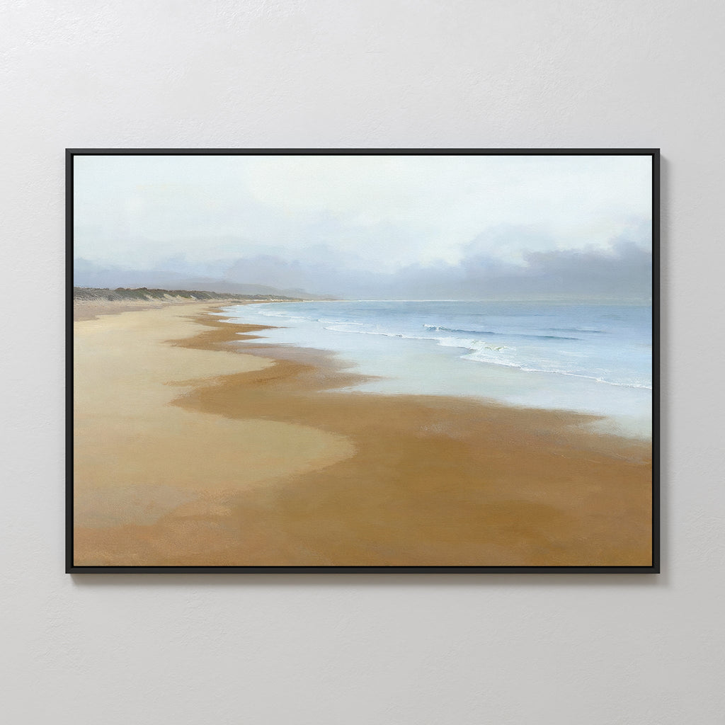 Where the Tide Forgets – blue coastal canvas wall art print by Aspire Prints